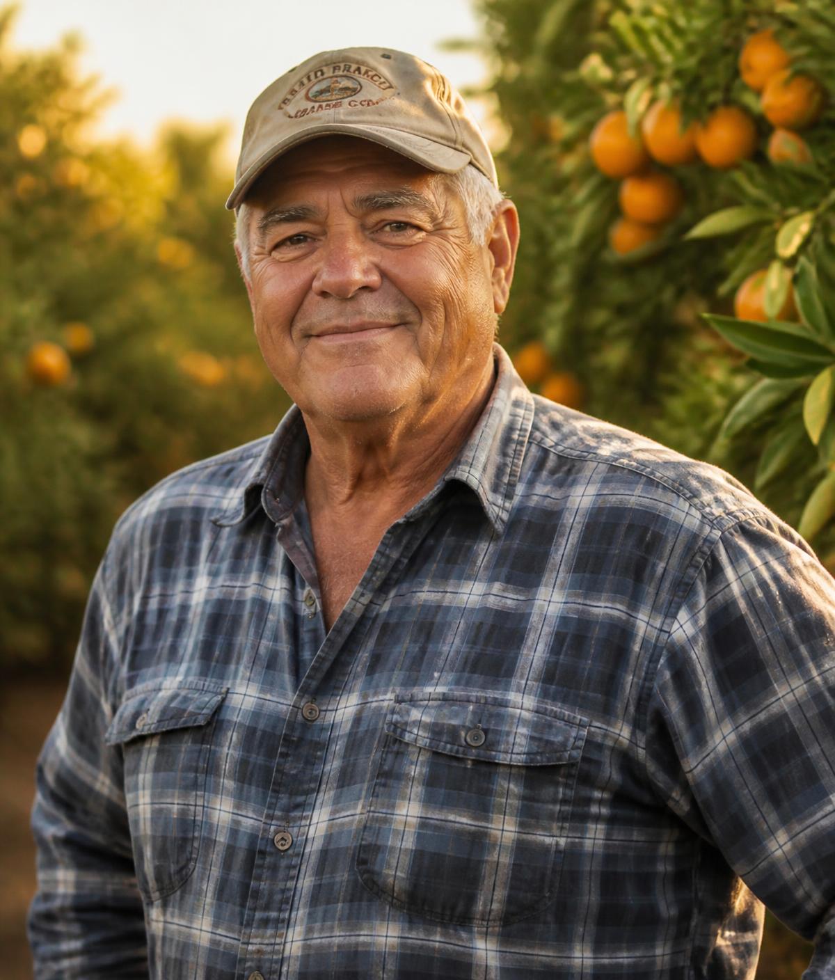 Jay Lester Ivey in a Florida citrus grove